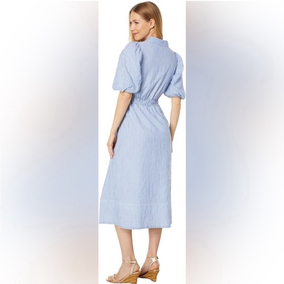 NWT Lilly Pulitzer Tassie Midi Dress Oxford Stripe Coastal Blue Size 6 - Picture 3 of 9